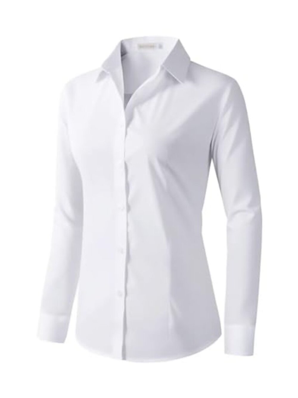 Womens Long Sleeve Button Down Dress Shirt Work Wear Office
